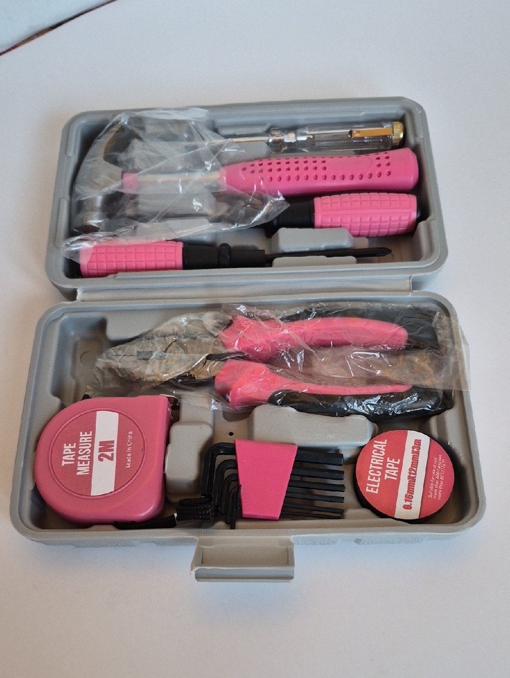 Pink and Black Household Tool Kit